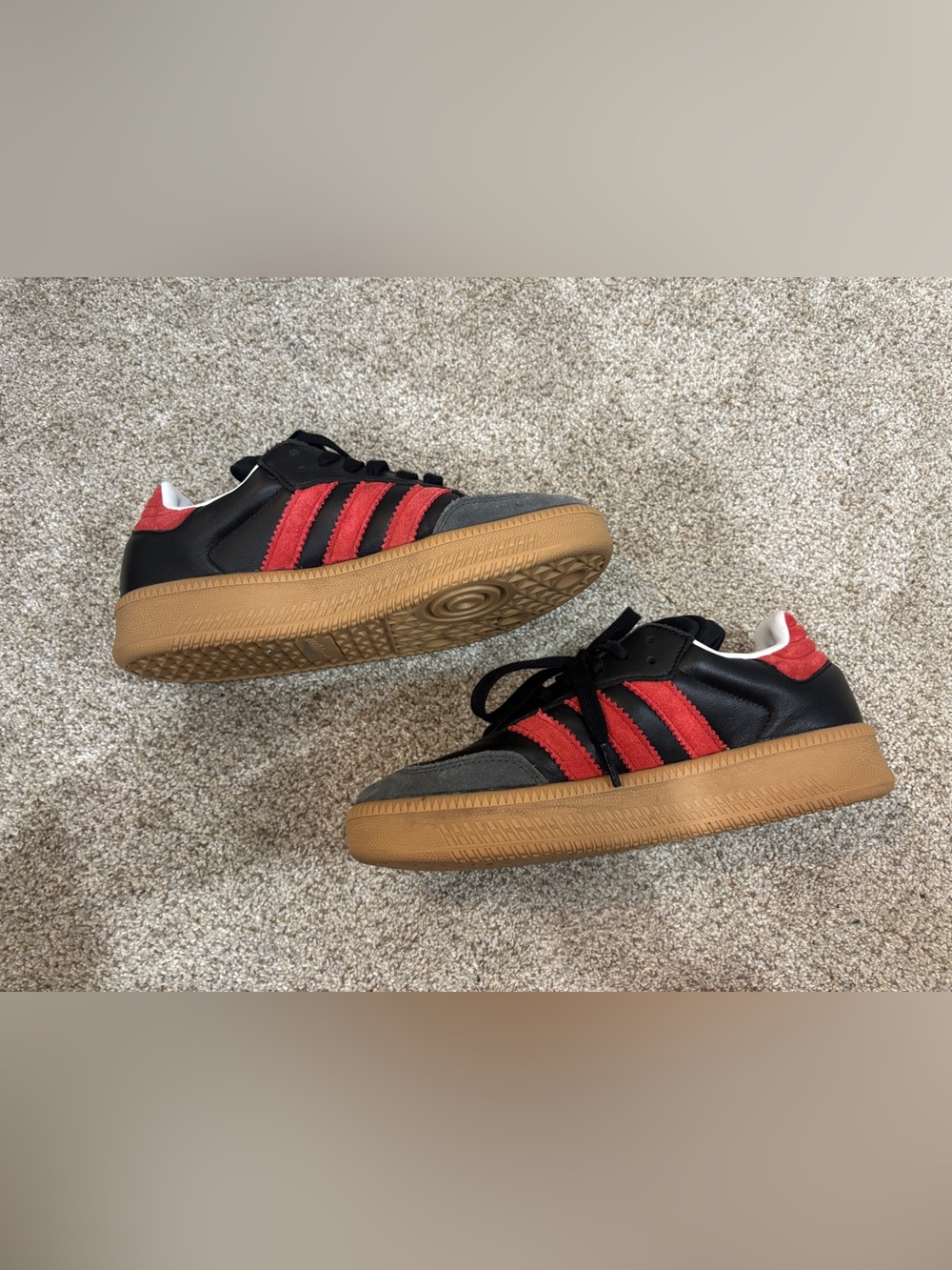 Mens/Big Kids MultiSizes Adidas Samba XLG “Black Better Scarlet Gum” Sneakers 6